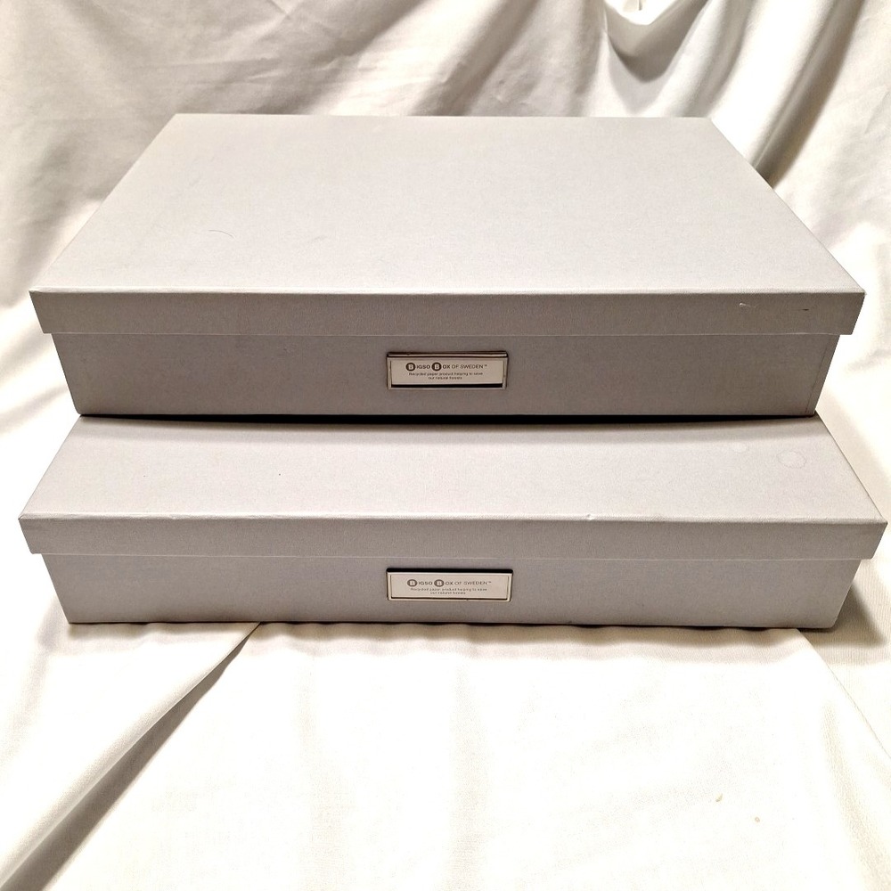2 Bigso Sverker Boxes Legal Art Storage Scrapbook‎ Box Recycled Fiberboard Pair